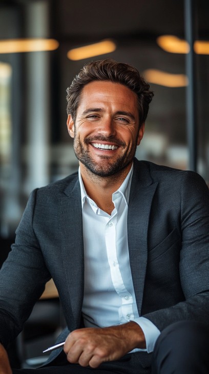 Digital smile design consultation preview on a calibrated monitor